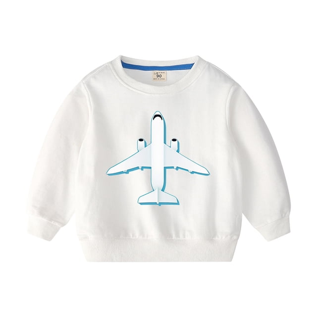 Rbaofujie Chandail Molletonné à Col Rond en Coton à Manches Longues pour Bébé Garçon avec Avion