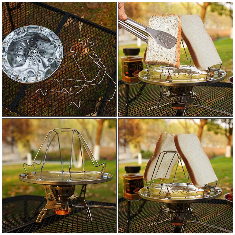 WRITWAA 1Pc Folding Stainless Steel Bread Toaster for Camping Outdoor and Kitchen Use