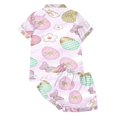 thumbnail image 5 of WILLBEST Jeans pour Femmes Ensemble 2 Pcs Pyjamas pour Femmes Hiver Imprimé Floral Graphique Chemise à Manches Courtes et Shorts Ensemble de Pyjama Pantalon Cargo, 5 of 5