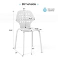 thumbnail image 3 of Costway Metal Dining Chair Set of 4 Armless Kitchen Hollowed Backrest & Metal Legs White, 3 of 10