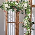 thumbnail image 4 of Realistic Artificial & Rose Greenery Garland For Wedding Table Chair Decor Faux Botanical Vine With Lifelike Leaves For Rustic Arch Centerpiece Arrangement, 4 of 9