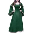 thumbnail image 3 of DDAPJ pyju Robes Médiévales Grande Taille pour Femmes Robe Maxi à Manches Longues Évasées Renaissance Princess Robes Robe de Bal Fée Elf Robe Soldes Aujourd'hui Liquidation Vert TG, 3 of 6