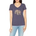 thumbnail image 2 of Hanes Womens Short Sleeve V-Neck Tee, S, Pattern Elephant/Navy Heather, 2 of 3