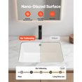 thumbnail image 3 of VEVOR Undermount Bathroom Sink, 15.75 x 12.01 Inch Rectangular White Ceramic Vessel Sink with Overflow Hole, Under Counter Drop in Modern Lavatory Vanity Bath Wash Bowl Basin, Rectangle Small Space, 3 of 9
