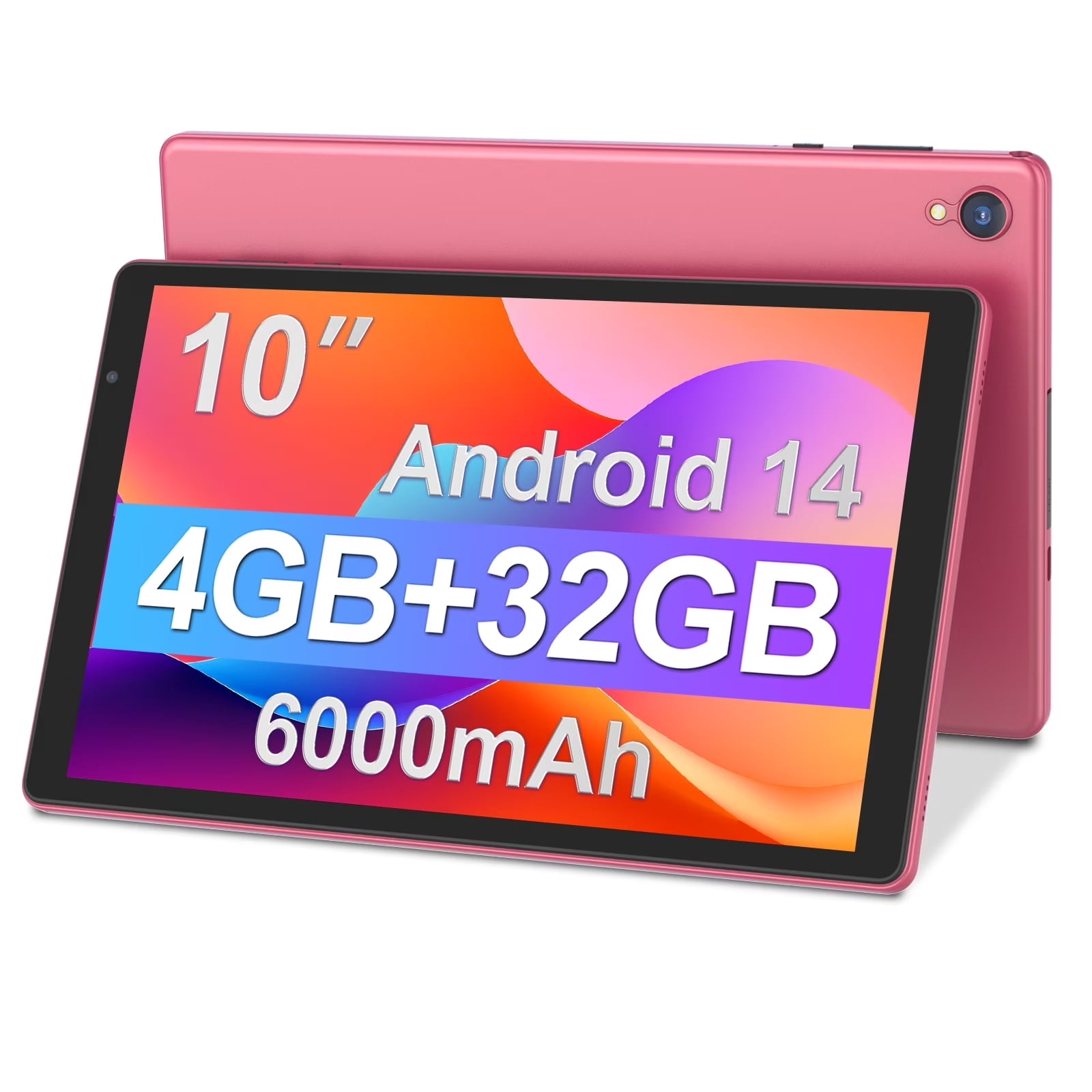 新型 Android 14 タブレット 12GB/128GBギフトセット ピンク Tedupee Android 14 Tablet,10 inch Tablets,1280*800 IPS Screen,4GB