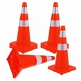 thumbnail image 1 of Construction Cones, Plastic Safety Cones with Reflective Collars & Square Base, PVC Orange Collapsible Traffic Cones for Parking Lot,Driving Training, Road Safety, 28 Inch 6 Pack, 1 of 9