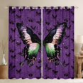 thumbnail image 1 of Erosebridal Rideaux et Draperies Papillons Animaux (52x84), Rideaux Faune Bilingue Lot de 2 (52x84), Violet Noir, 1 of 5