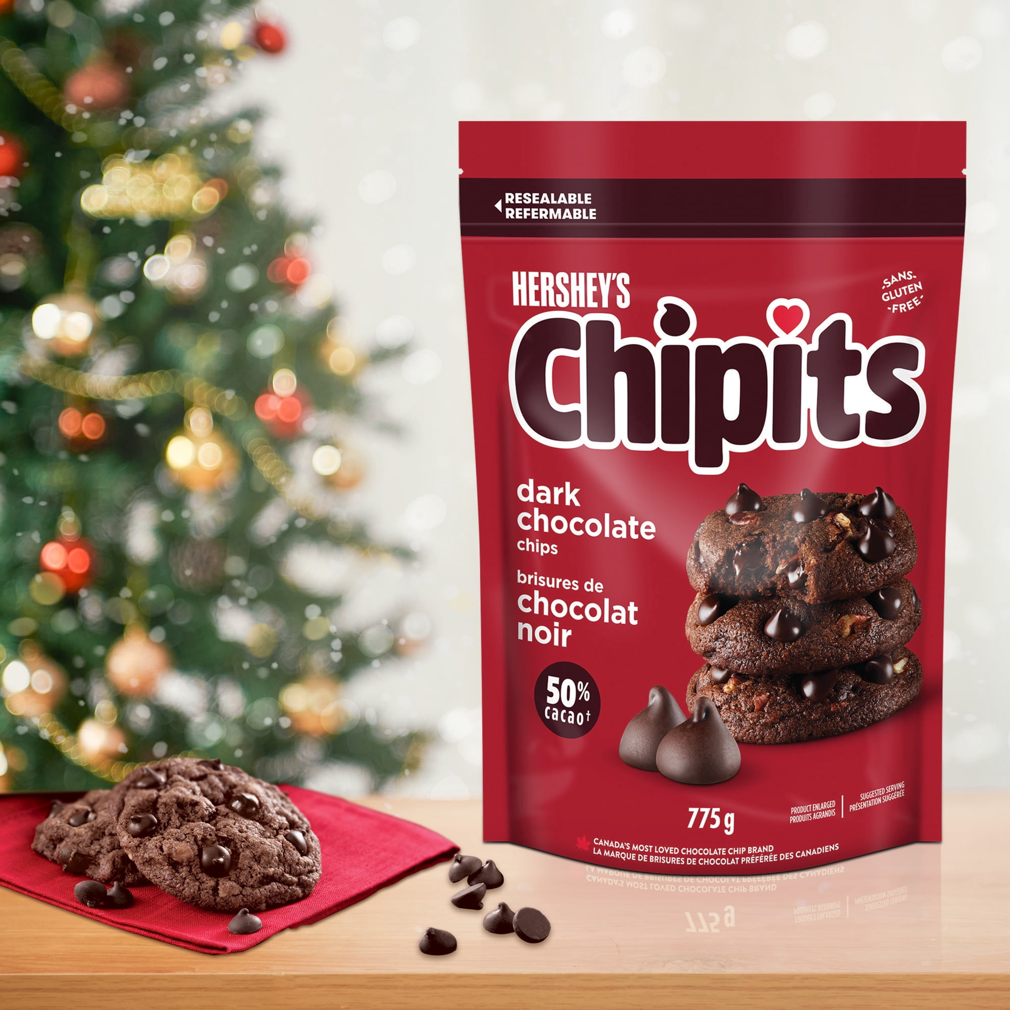 HERSHEY'S CHIPITS Dark Chocolate Chips, 775g