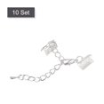 thumbnail image 3 of Unique Bargains 10Set Ribbon Crimp Clamp Ends Lobster Claw Clasps & Chain 10mm Silver White for DIY, 3 of 7