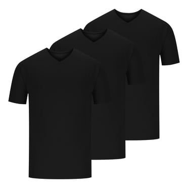 cfhntfmh 3 Pack Mens T-Shirts Big and Talls Slim Short Sleeve Undershirts V Neck Basic Solid Color Stretchy Shirt