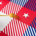 thumbnail image 4 of 4th of July Tablecloth Red Blue Checkered 60" X 102" Rectangle Table Cloth - Oblong Polyester Patriotic Gingham Plaid Star Table Cover Reusable Water Resistant Independence Day Table Décor, 4 of 6