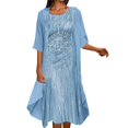 thumbnail image 1 of 2025 Robe Longue d'Été Décontractée pour Femmes, Élégante Robe en Mousseline Imprimée, Robes Maxi pour Femmes pour l'Été, Deux Pièces, 1 of 7