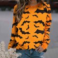 thumbnail image 2 of Liquidation d'Aujourd'hui yoeyez Halloween Chemises pour Femmes Mignon Fantôme Graphique Manches 3/4 T-Shirts Col Rond T-Shirts Décontractés Tunique Ample Chemise Tenues de Vacances Hauts de Festival, 2 of 4