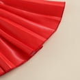 thumbnail image 4 of Girl Mini Skirt Solid Color Faux Leather Pleated Skirt, 4 of 5