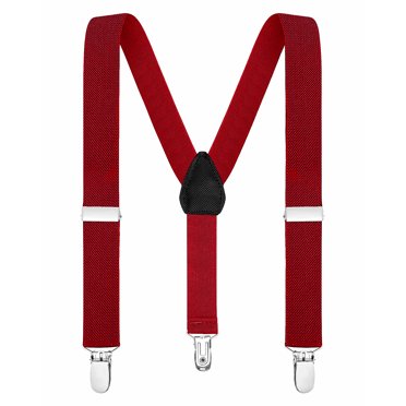 Buyless Fashion Adjustable Suspenders for Kids Toddlers Baby Elastic Solid Color 1 Inch - Y Back Design