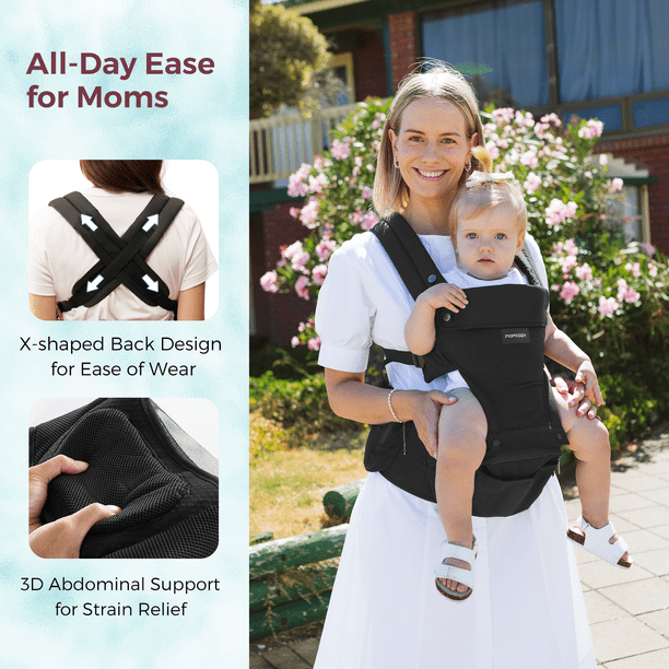 Momcozy Baby Carrier with Hip Seat, 2-in-1 Detachable Infant Hip