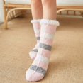 thumbnail image 4 of Womens Winter Stripe Super Soft Warm Cozy Fuzzy Fleece-lined Sock, 4 of 7
