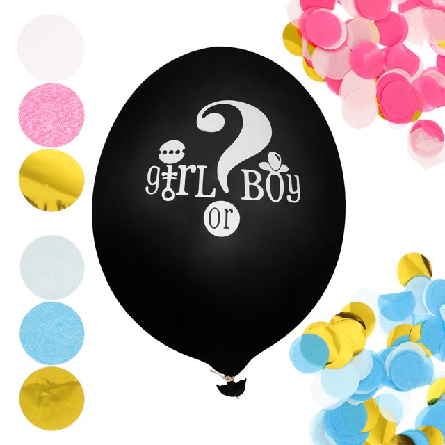 RENACLIPY 1Set Gender Reveal Balloon Set with Confetti and Latex for Photo Backdrop Decor