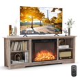 thumbnail image 1 of Costway 70" TV Stand with 26" Electric Fireplace Insert Remote Control for 75" TV Grey, 1 of 7
