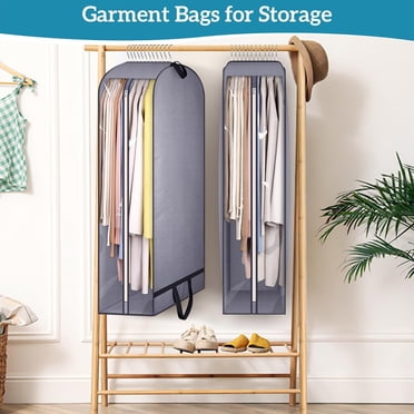 Meitianfacai 2-piece Long High-capacity Side Transparent Clothing Bag For Hanging Long Clothes Dress Bag Long