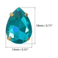 thumbnail image 2 of Unique Bargains 20Pack Teardrop Sew on Rhinestone - 18x13mm Glass Teardrop Crystal Rhinestones in Gold Prong Setting (Lake Blue), 2 of 7