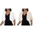 thumbnail image 1 of 2 Pack(White 1PCS & Beige 1PCS) Multipack Short Kimonos for Women Solid Mesh Irregular Short Sleeve Loose Cardigan Beach Holiday Tops, 1 of 6