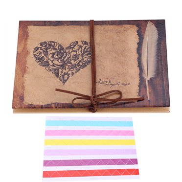 Accordion Scrapbook, 34 Paper Sides 18 Folds Stretchable Folding Adventure Book Kraft Paper Photos Collection Memory Book for Wedding Anniversary Valentines Day