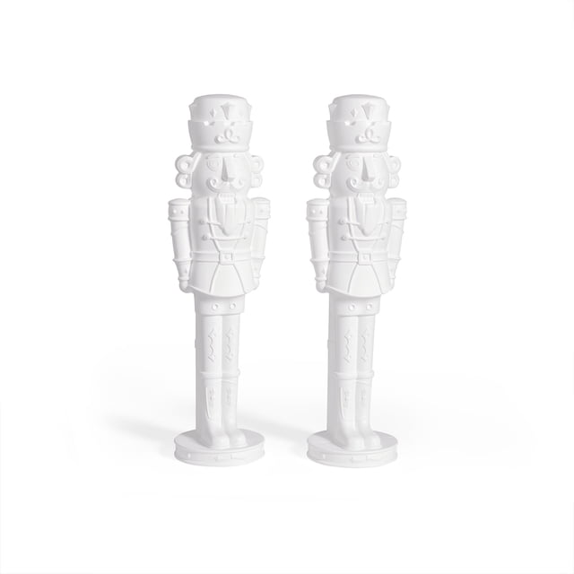 Step2 Nutcracker Prince Paintable DIY Holiday Statue, 4-Foot Tall, 2 Pack, White