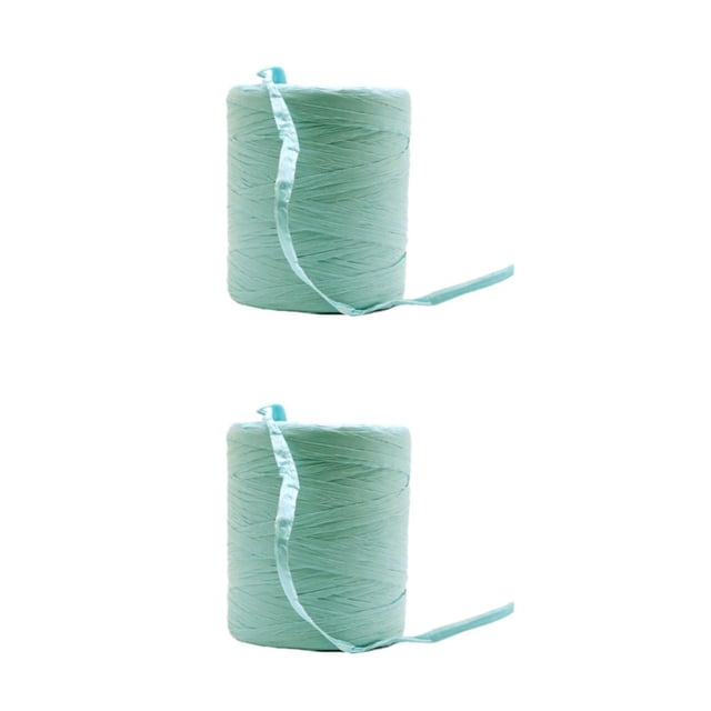mmirethe Fiber Sturdy And Durable Raffia Rope Yarn For DIY Crafts Not Easy To Fade Natural Paper Ribbon green 2Set