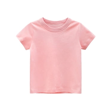 PMVFHDE T-Shirts pour Garçon Coupe Ample Tout-Petits Enfants Filles Garçons Manches Courtes T-Shirt Basique T-Shirt Décontracté d'Été Hauts T-Shirt Couleur Unie Bleu Foncé, 3 Ans