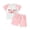 Pink, variant on Splozh Little Girls Summer Outfits Baby Girl Comfortable and Breathable Set Cute Letter Printed Short Sleeve Shorts Two Piece Set Pink,2-3 Years