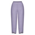 thumbnail image 4 of Loose Wide Legged Capris, Solid Color Fashion Capris, Breathable Cotton Material, Relaxed Fit Design, For Summer Casual Wear, Daily Comfort Outfit, Stylish Streetwear, Trendy Women's Bottoms, 4 of 8