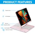 thumbnail image 2 of TFixol 360° Rotating Bluetooth Keyboard for iPad Pro 12.9" - Silver, ABS Material, 500mAh Battery, BT 5.1, 10M Range, Lightweight & Compact Design, 2 of 6