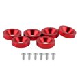 thumbnail image 2 of 6pcs Voiture Moto Plaque d'Immatriculation Cadre Garde-Boue Moteur Couvre Rondelle / Boulon Kit (Rouge), 2 of 11