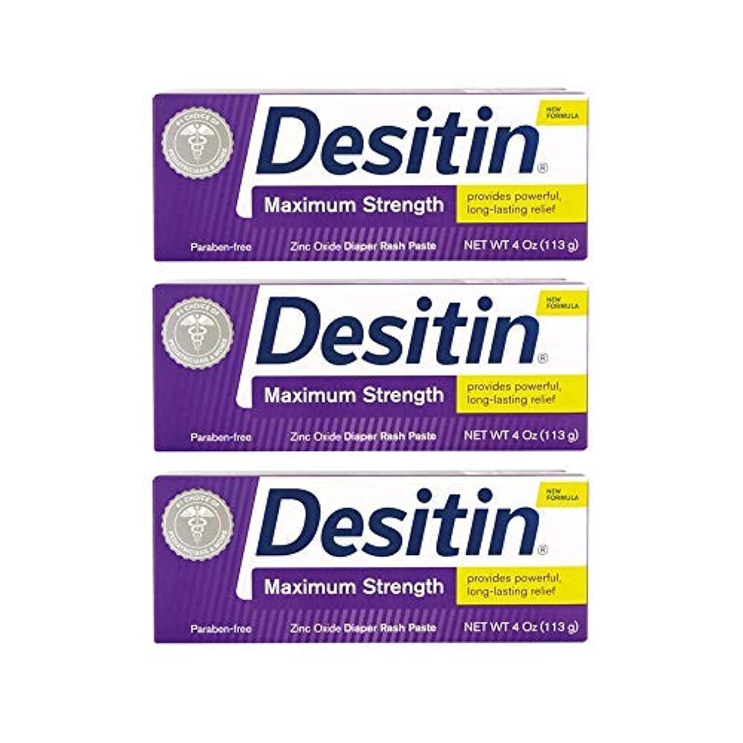 Desitin Pâte pour Érythème Fessier, Force Maximale, tube de 4 oz (Lot de 3)