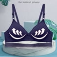 thumbnail image 3 of Womens Lace Bralettes No Underwire Bra Feature V-Neck Padded Bra Style W-220 Blue S, 3 of 6