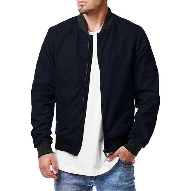 Faithtur Men's Bomber Flight Jacket Casual Patchwork Fall Winter Coats Zipper Closure Outwear
