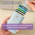 thumbnail image 2 of Card Stackable Pull-Out Card Holder Multi-Card Slots Credit Card Holder PU Leather Pocket Business Card Holder with Snap Buttons, 2 of 7