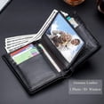 thumbnail image 3 of BULLCAPTAIN Large Capacity RFID Blocking Genuine Leather Wallet Black QB-027, 3 of 12