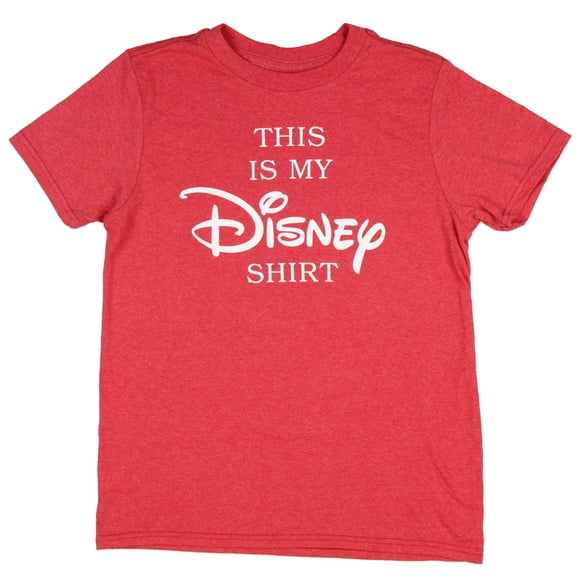 Disney Boy's This Is My Disney Shirt Logo Script T-Shirt (X-Small)