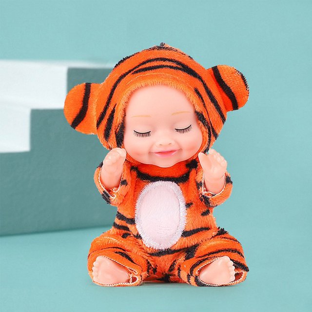 QIPOPIQ Poupées Miniatures Reborn - Jouets de Poupées Endormies, Poupées Réalistes Articulées / Poupée Articulée avec Vêtements, Poupée de Collection Réaliste Détaillée, Idée Cadeau pour Enfants