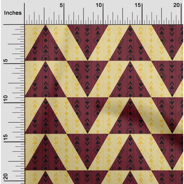 oneOone Polyester Lycra Fabric Stripe|Diamond & Triangle Geometric Decor Fabric Printed BTY 56 Inch Wide