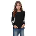 thumbnail image 4 of RXIRUCGD 2025 Vêtements d'Été pour Enfants T-shirt à Rayures Mode Mignon Col Rond Manches Longues, 4 of 6