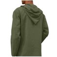 thumbnail image 3 of RXIRUCGD Manteau Décontracté pour Homme, Printemps et Automne, Uni, à Poches, à Boutons, Style Rétro, en Coton, à Capuche, Vert Armée, Taille : L, 3 of 7