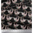 thumbnail image 3 of Soimoi Cotton Cambric Fabric Feather,Branch & Sloth Cartoon Print Sewing Fabric Yard 56 Inch Wide, 3 of 3