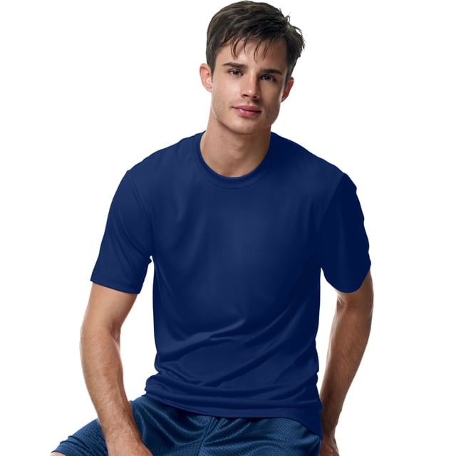 Hanes Cool DRI TAGLESS Men`s T-Shirt, 2XL, Navy
