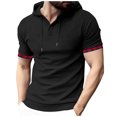 thumbnail image 1 of Birdeem Chemise pour Hommes, Manches Courtes, à Capuche, Décontractée, Sportive, 1 of 12