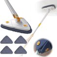 thumbnail image 1 of YOPTOP Vadrouille de Nettoyage Rotative à 360° Réglable 51 Pouces Vadrouille Triangulaire Extensible avec Long Manche Essorage Automatique Vadrouille de Nettoyage de Plancher en Microfibre Rotative pour Nettoyer Murs Plafonds, Blanc, avec 4 Tampons de Nettoyage, 1 of 9