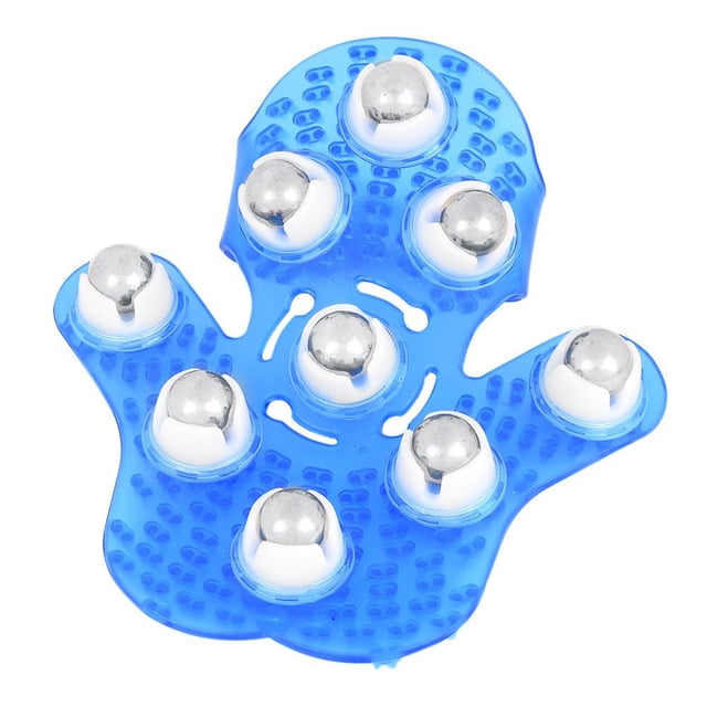 Gant de Massage pour les Mains à Rouleau en Forme de Paume en Acier PVC 9, Portable, Rotatif, Masseur Portatif à Main, Salon, Outils Relaxants pour Épaules et Pieds, Bleu