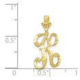 thumbnail image 3 of Diamond2Deal 10K Yellow Gold Grooved Letter K Initial Pendant for Women, 3 of 5